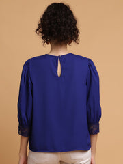 Blue lace detail Top