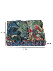 Savana Leaves Printed Matlas Floor Cushion