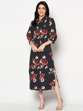 Black Floral Long Tunic