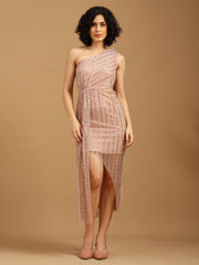 Rose Gold One-shoulder Dress