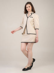 Contrast lace Skirt Set