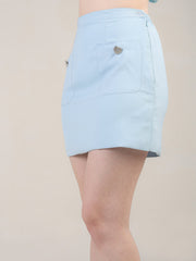 Blue skort Set with fancy button