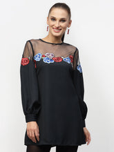 Navy Blue Embroidered Tunic