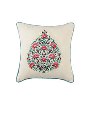 Set of 3 Mughal Garden Embroidered with red Velvet 40x40 CM Cushion Covers