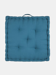 Set of 2 Peacock Blue & Light Grey Matlas Floor Cushion