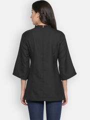 Eyelet Black Tunic