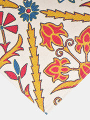 Mewar Yellow 4'x5.5' Printed Cotton Carpet