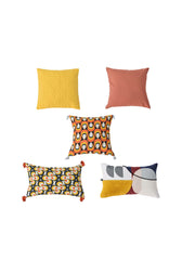 Set of 5 Chicago Square 40X40CM & Rectangle 30X50CM Cotton Cushion Covers