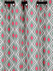 Set of 2 Long Door Urban Abstract Curtain