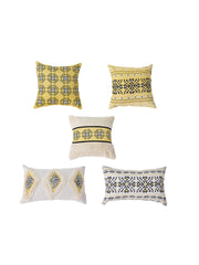 Set of 5 Jaisalmer Square 40X40CM & Rectangle 30X50CM Cotton Cushion Covers