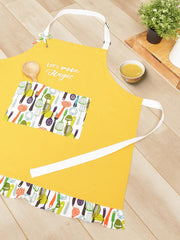 Let's Make Magic Yellow Printed Apron