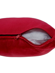 Set of 3 Mughal Garden Embroidered with red Velvet 40x40 CM Cushion Covers