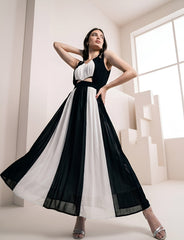 Black And White Gown Dress