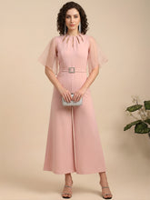Cut-Out Neckline Peach Jumpsuit