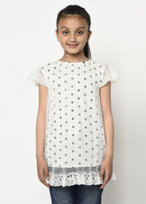 Black & White Dotted Mesh Tunic