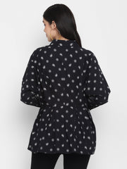 Paisley Printed Shirt with Batwing Sleeves