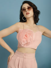 Ruffled Organza Top With Trousers