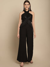 Black Sequins Wrap Top With Trouser