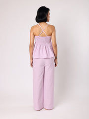 Lilac Strappy Top With Pyjama Nightwear