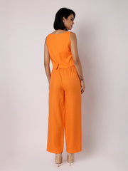 Orange Waist Coat With Bow & Trousers
