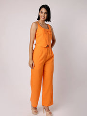 Orange Waist Coat With Bow & Trousers