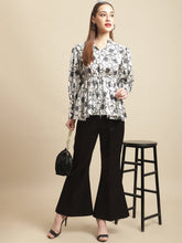 Bell Bottom Trouser With Flower Printed Top Co-Ord Set