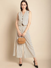 Black Stripe Beige Co-Ord Set