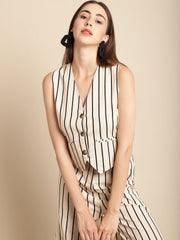Black Stripe Beige Co-Ord Set