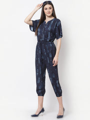 Blue Shibori Print Jumpsuit