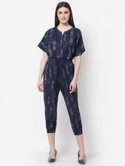 Blue Shibori Print Jumpsuit