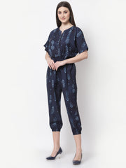 Blue Shibori Print Jumpsuit
