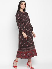 Batik Print Flare Jumpsuit