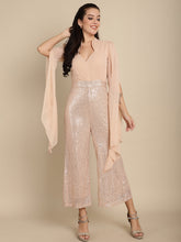 Cape Sleeves Sequinned Jumpsuit