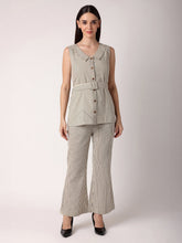 Chevron Collar Top Co-Ordinated With Trousers
