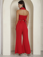 Embellished Collar Laced Top with Trouser