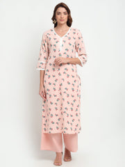 Laced Detail Printed Kurti