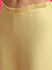 Lemon Yellow Top With High Waist Trouser