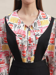 Multicoloured Printed Shirt With Pant Co-Ord Set