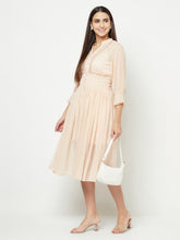 Nude Chiffon Smocking Dress