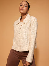 Off-White Jacket With Gold Sequins
