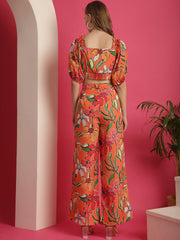Orange Printed Co-Ord Set