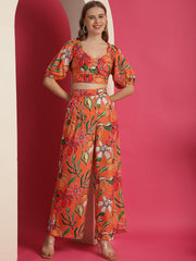 Orange Printed Co-Ord Set
