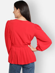 Peplum Top With Braided Belt