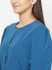 Peplum Top With Braided Belt