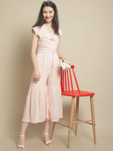 Pink Lurex Jumpsuit With Belt