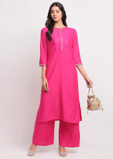 Pintucks Paisley Embroidered Kurti
