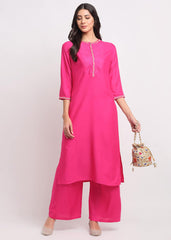 Pintucks Paisley Embroidered Kurti