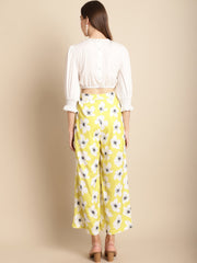Printed Trouser With White Top Co-Ord Set