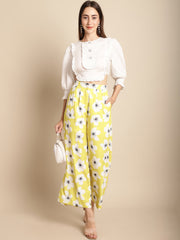 Printed Trouser With White Top Co-Ord Set