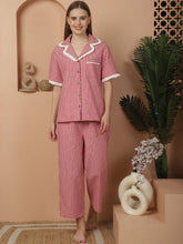 Red & White Checkered Nightwear with Contrast Checkered Detailing